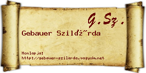 Gebauer Szilárda névjegykártya