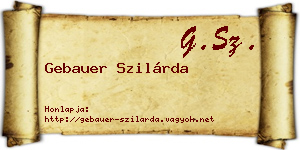 Gebauer Szilárda névjegykártya